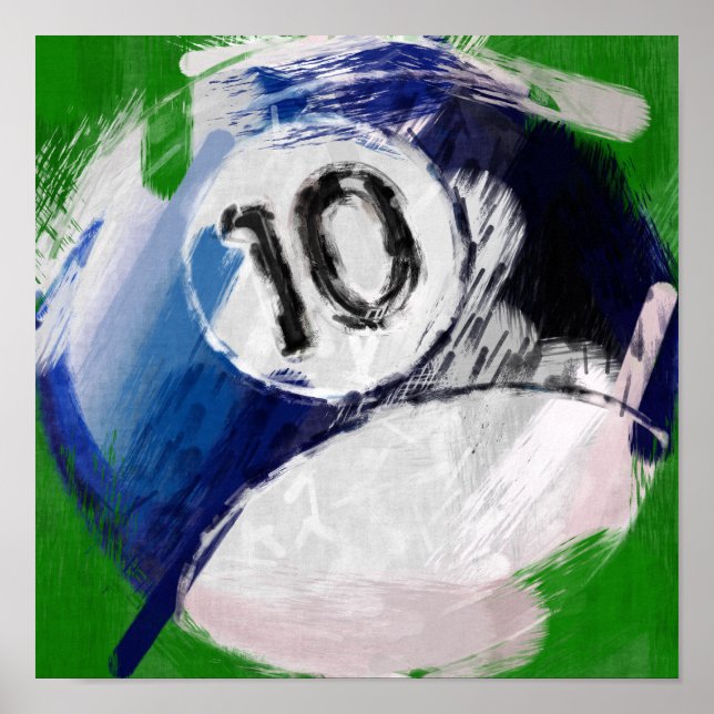 Poster Abstrato Art Nº 10 Billiards Ball (Frente)