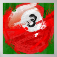 Abstrato Art Número 3 Billiards Ball
