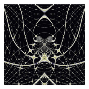 Pôster Abstrato Art Ouro Spiderweb