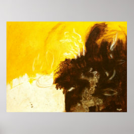 Pôster Abstrato Art Painting Drivers Splatters Yellow Bro
