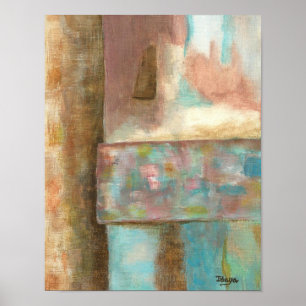 Poster Abstrato Art Pastel Painting Fantasy Castle Window