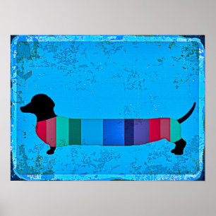Poster Abstrato Art Sausy Dachshund