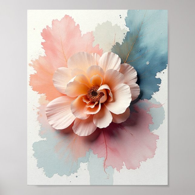 Poster Abstrato Art - Watercolor Bruske Stroke Design 1 (Frente)