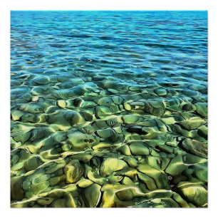 Pôster Abstrato artístico do mar Egeu Turco