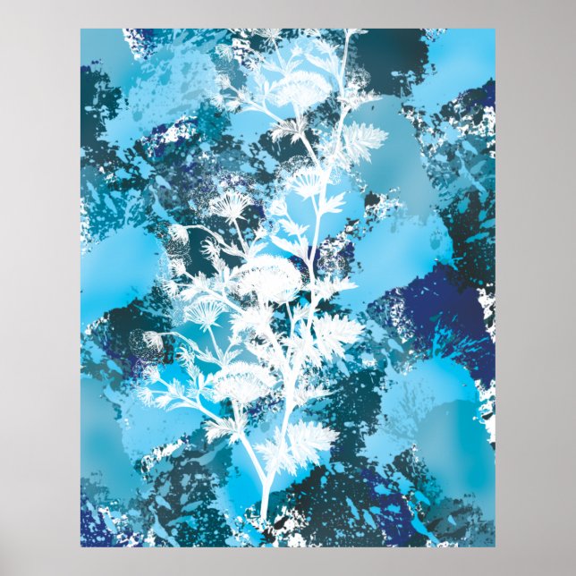 Poster Abstrato azul (Frente)