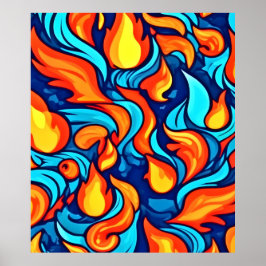 Poster Abstrato azul brilhante