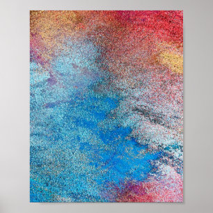 Poster Abstrato Azul, Diversão de Ondas de Arte por Aquar