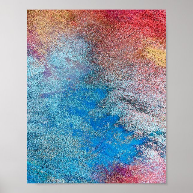 Poster Abstrato Azul, Diversão de Ondas de Arte por Aquar (Frente)