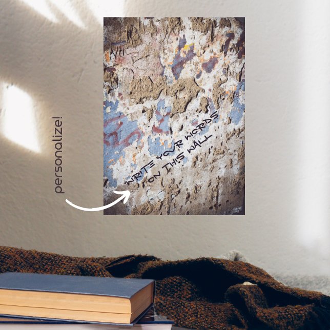 poster abstrato azul e bege (parede rachada) (Criador carregado)