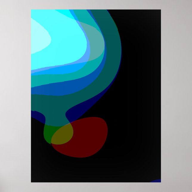Poster Abstrato Azul E Negro Art 915 (Frente)