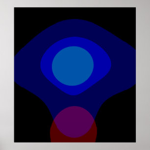 Poster Abstrato Azul E Preto Art 523°