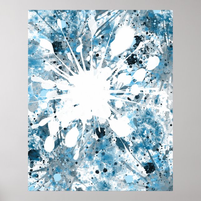 Poster Abstrato Azul Moderno (Frente)