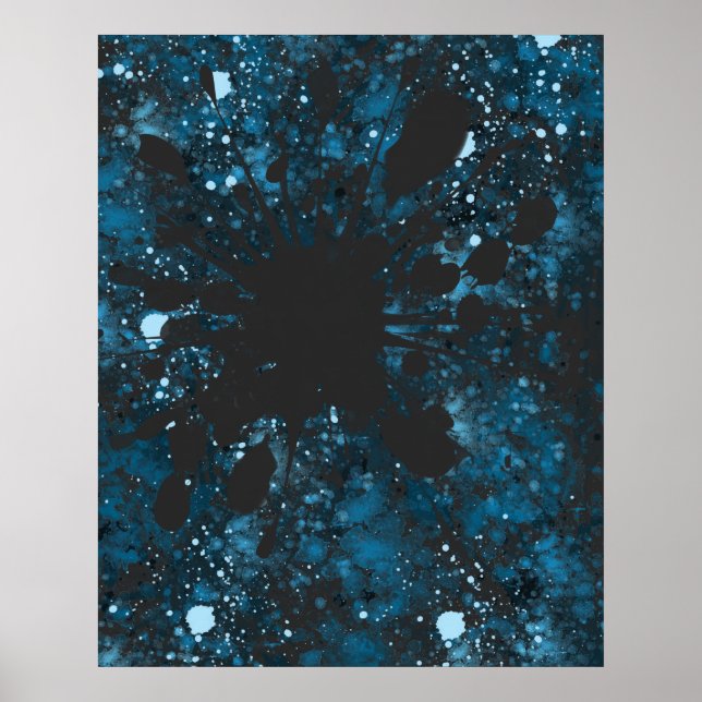 Poster Abstrato Azul Moderno (Frente)