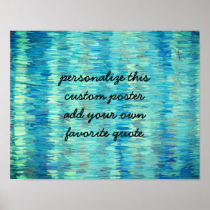 Poster abstrato azul personalizar adicionar sua própria 