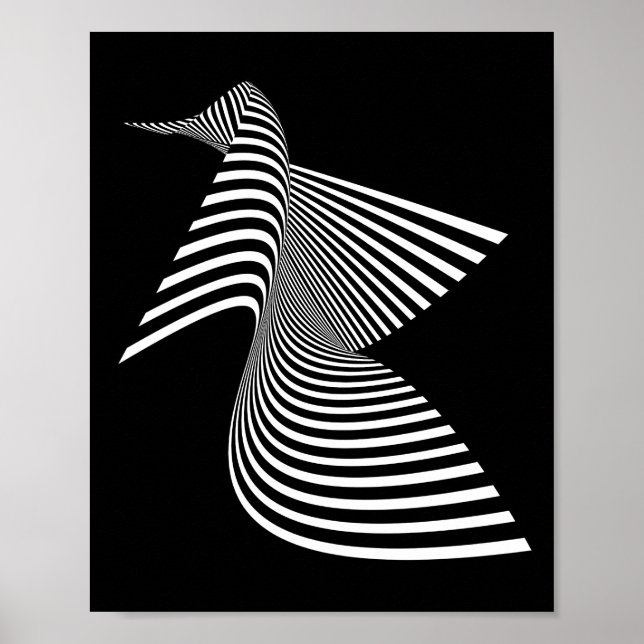 Poster Abstrato Bird — Arte Óptica (Frente)