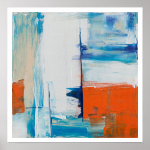 Poster Abstrato Blue e Orange Modern Art