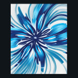 Poster Abstrato Blue Flower Art Deco<br><div class="desc">Abstrato Blue Flower Art Deco,  este moderno design de deco de arte apresenta uma ilustração Abstrato Blue Flower.</div>