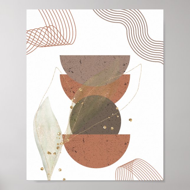 Poster Abstrato boho Design minimalista (Frente)