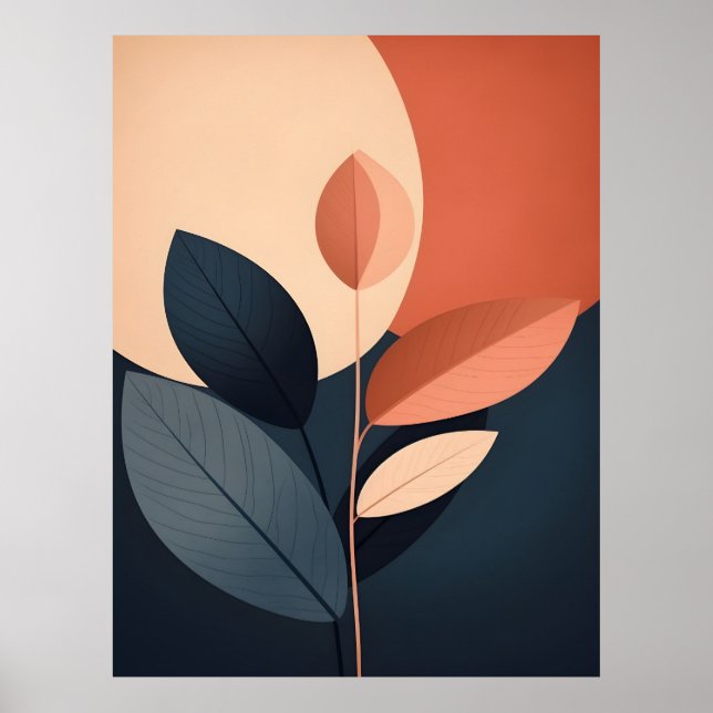 Poster Abstrato Boho e Arte de Clipe Moderna Imprimíveis (Frente)