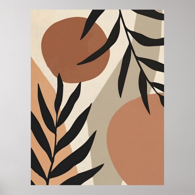 Poster Abstrato Boho e Arte de Clipe Moderna Imprimíveis (Frente)