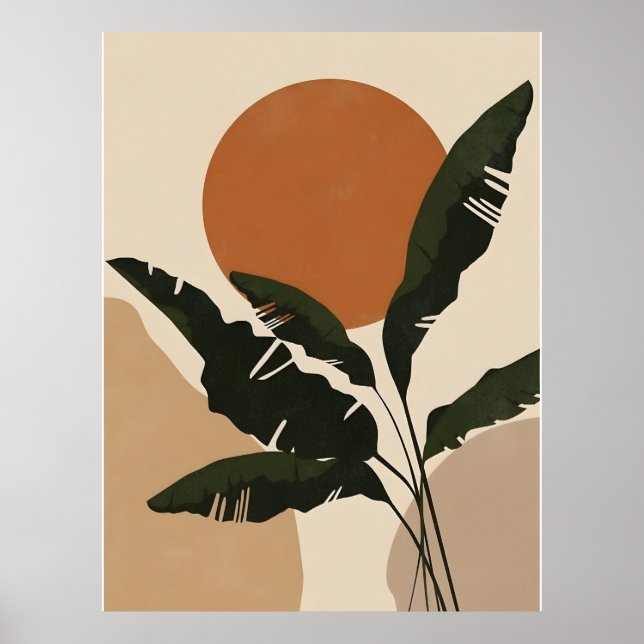 Poster Abstrato Boho e Arte de Clipe Moderna Imprimíveis (Frente)