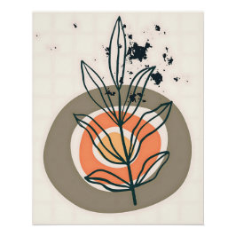 Pôster Abstrato botânico mínimo