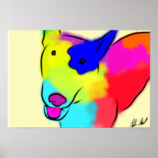 Poster Abstrato Bull Terrier