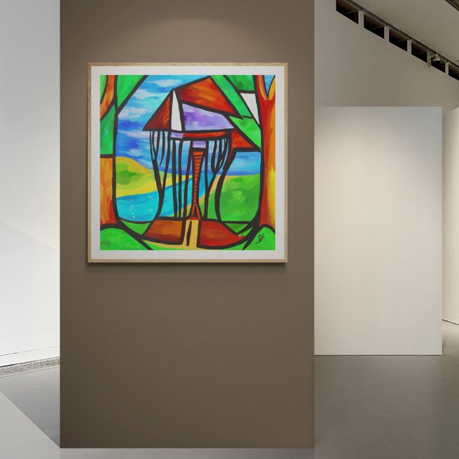 Poster Abstrato - Cabina na floresta (Criador carregado)