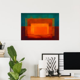 Poster Abstrato Campo de Cor Esmeralda Brasa Celestial Ze
