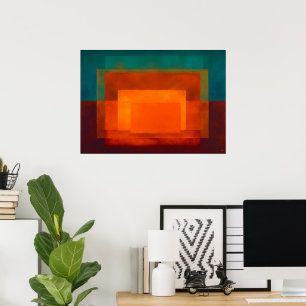 Poster Abstrato Campo de Cor Esmeralda Brasa Celestial Ze