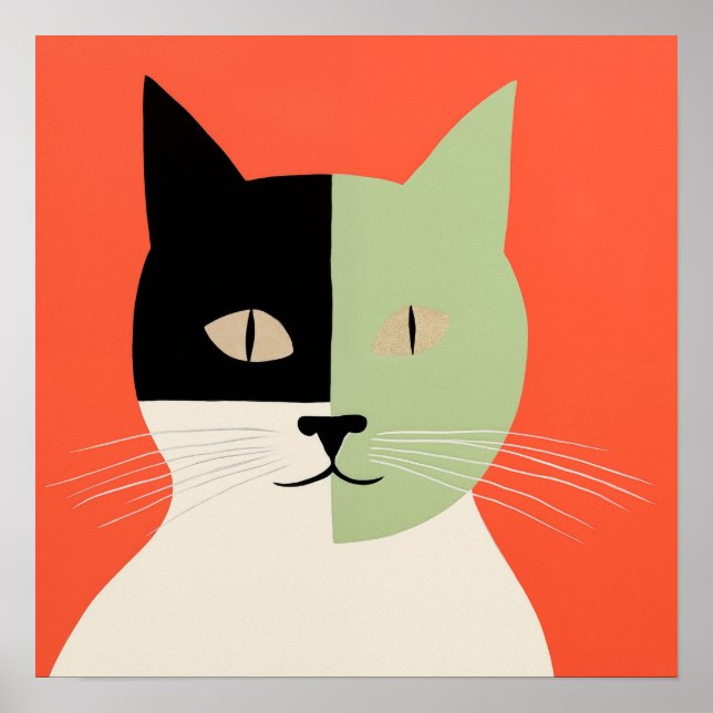 Poster Abstrato Cat (Frente)