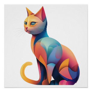 Pôster Abstrato Cat