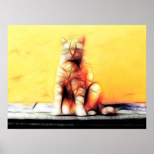 Poster Abstrato Cat (Frente)
