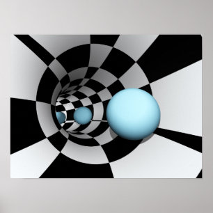 Poster abstrato Checkered do túnel