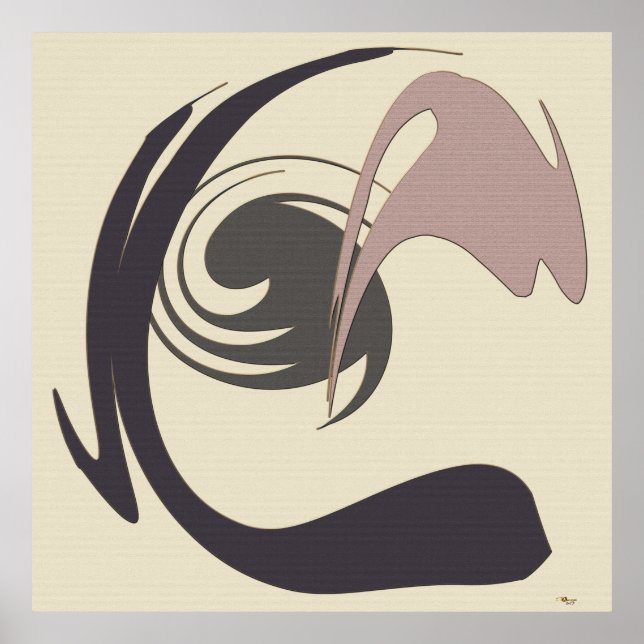 Pôster Abstrato Chic: Sonho de Café (Frente)