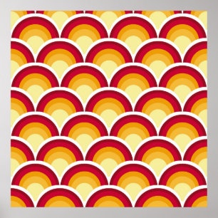 Poster Abstrato chinês, japonês - pele escamosa - mitolog