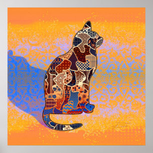Pôster Abstrato Collage Clarice, o Cat ID103