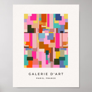 Poster Abstrato Color Block Meio século Modern Geométrico