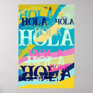 Poster Abstrato Colorful Hola