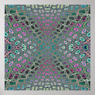 Pôster Abstrato colorido do Fractal da borboleta do