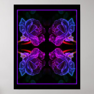 Poster Abstrato Colors Rosa Fantasy Flower