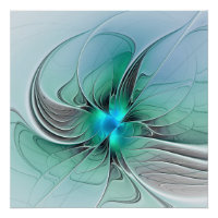 Abstrato com Arte Fractal Azul, Moderna