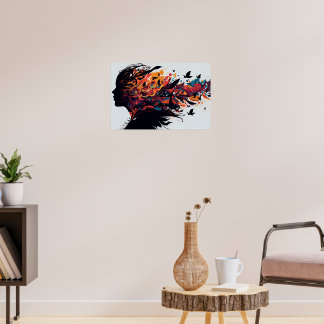 Poster Abstrato com cor de fundo