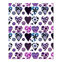 Abstrato Corações e Flores Pop de Cor Moderna