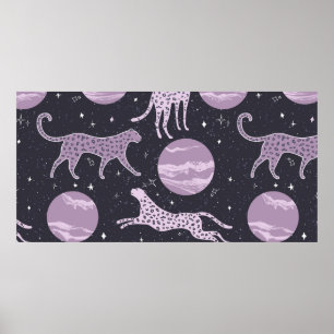 Poster Abstrato cosmos padrão sem costura,fundo galáxico