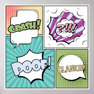 Poster Abstrato criativo conceito de banda desenhada esti