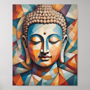 Poster Abstrato Cubismo Arte Gautama Buddha