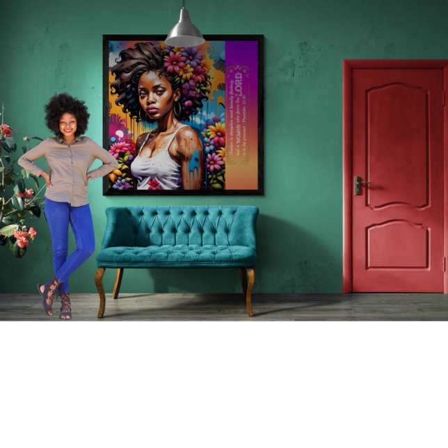 Pôster Abstrato da Faith Proverbs 31 30 (Criador carregado)