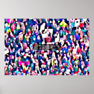 Poster Abstrato da foto no março para o protesto das