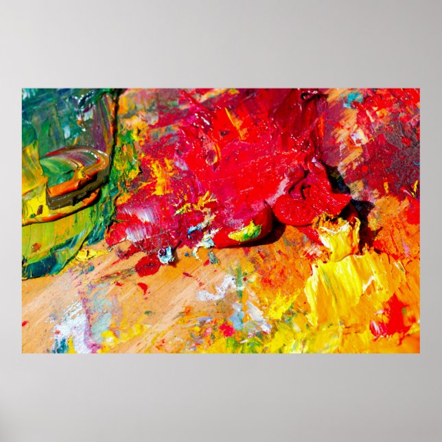 Poster Abstrato da Paleta de Artista (Frente)